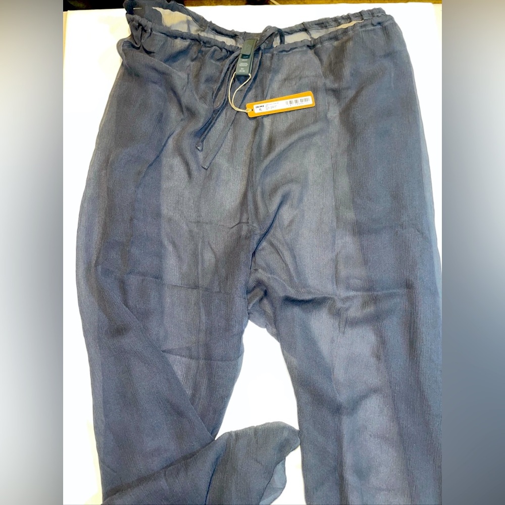 3X Skims Crinkle Silk Cover Up Pants Gunmetal CU-PNT-3073 NWT
